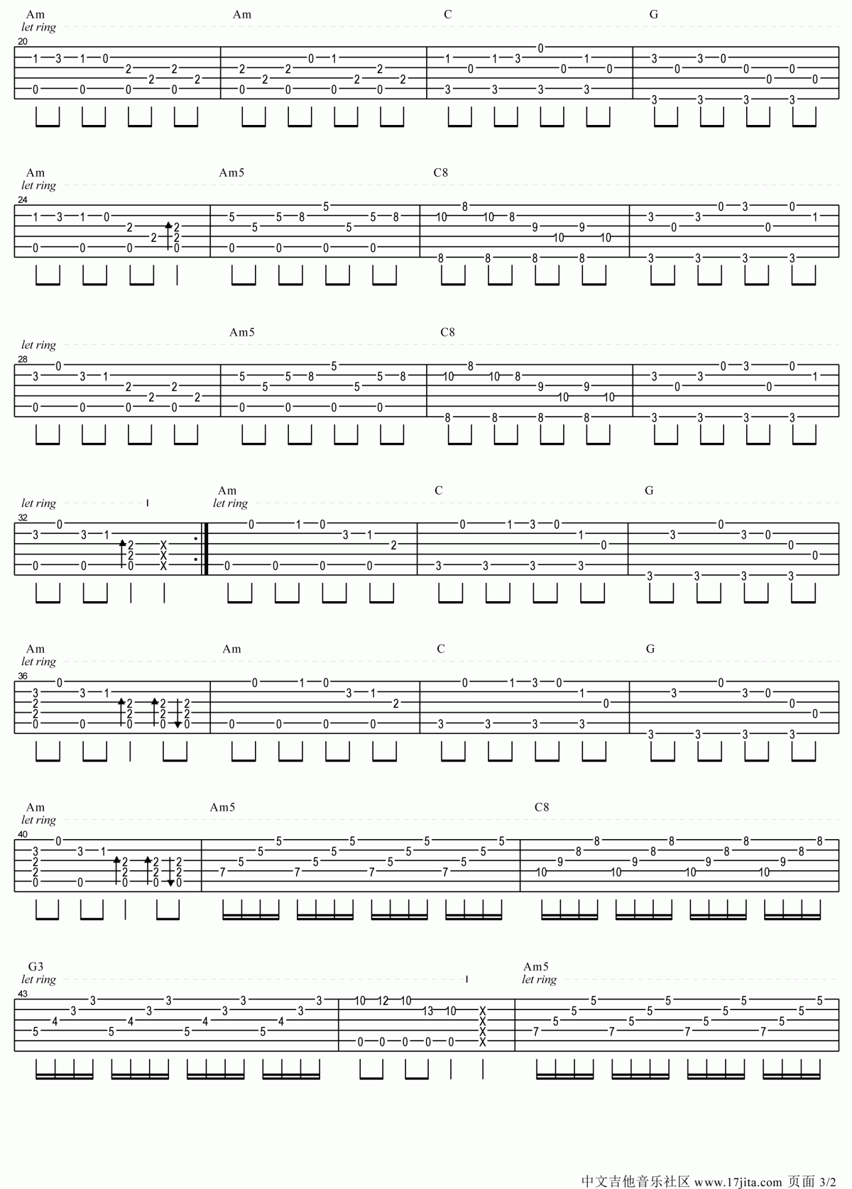 琴歌版 Butterfly吉他谱 - 吉他独奏谱第2张